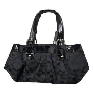 Coach Soho Hampton Pleated Black Satchel Logo Purse Bag